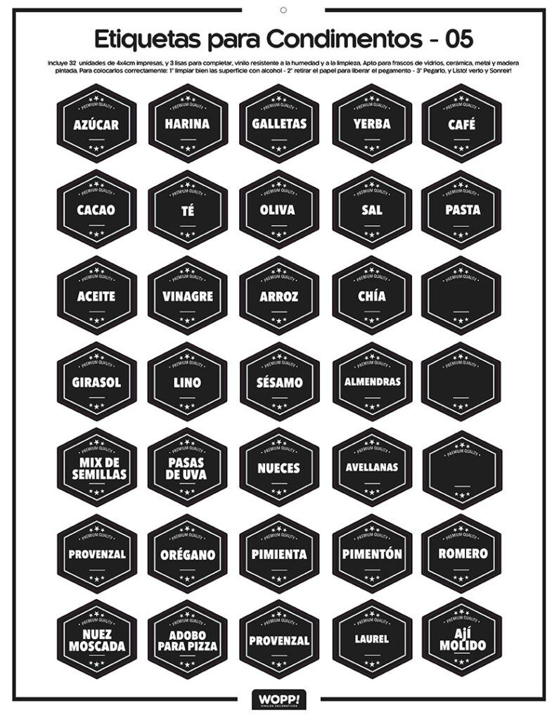 Etiquetas para Condimentos - 05