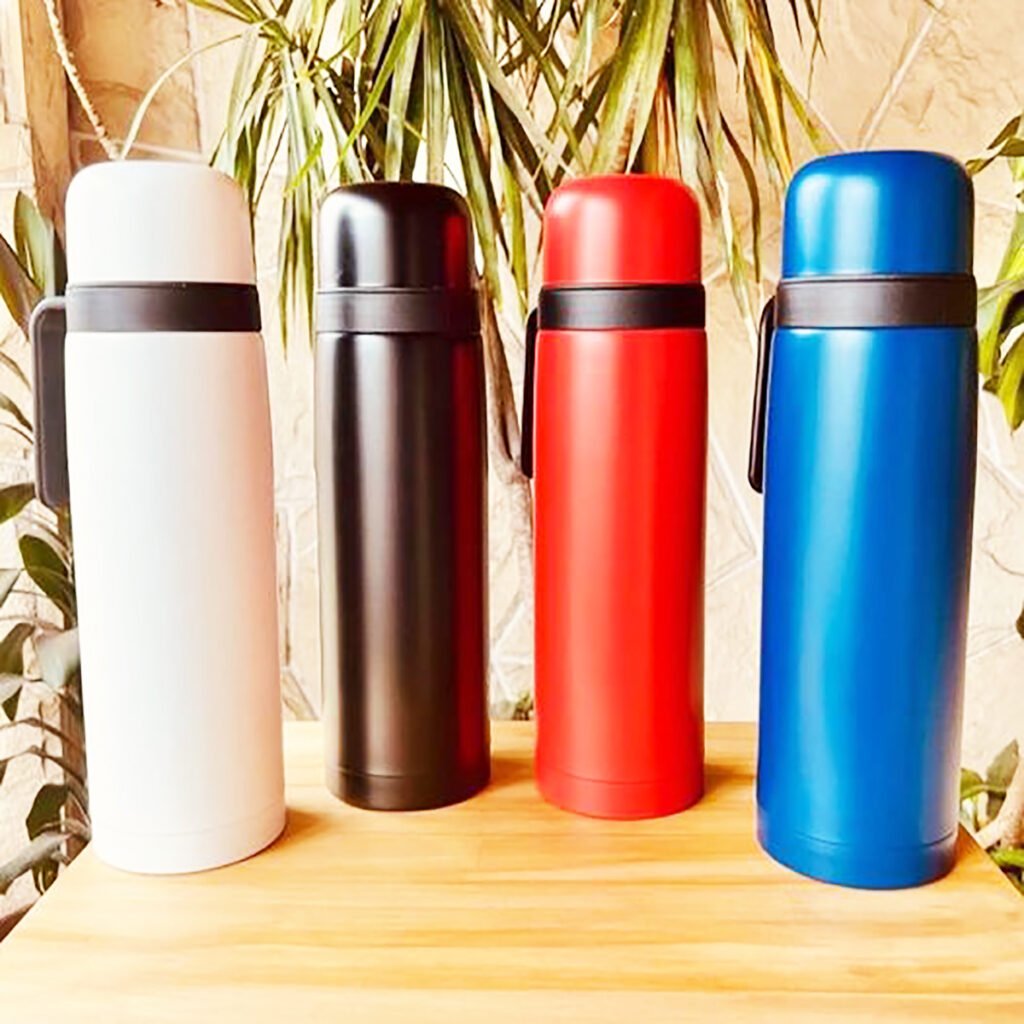 Termo Acero Inox X 1Lt Engomado Con Manija Acero Inox