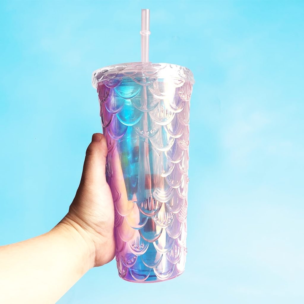 Vaso Alto Glitter Sirena