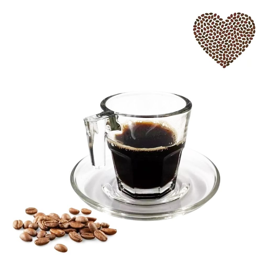 Set Taza Y Platito De Vidrio X6