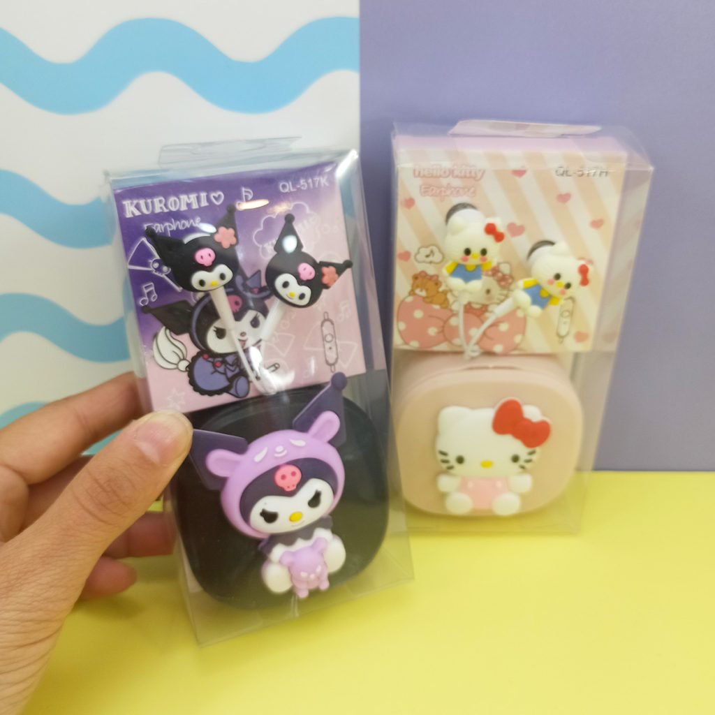 Auricular Kitty Y Kuromi c/Estuche Plastico