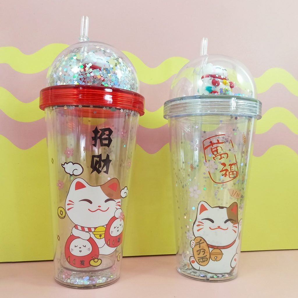 Vaso Acrilico Gato Suerte