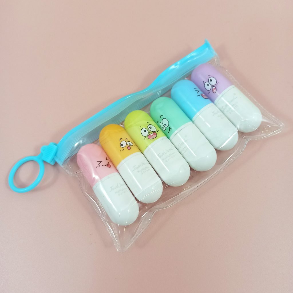 Resaltador Capsula Y Bowbling 6 + Cartuchera
