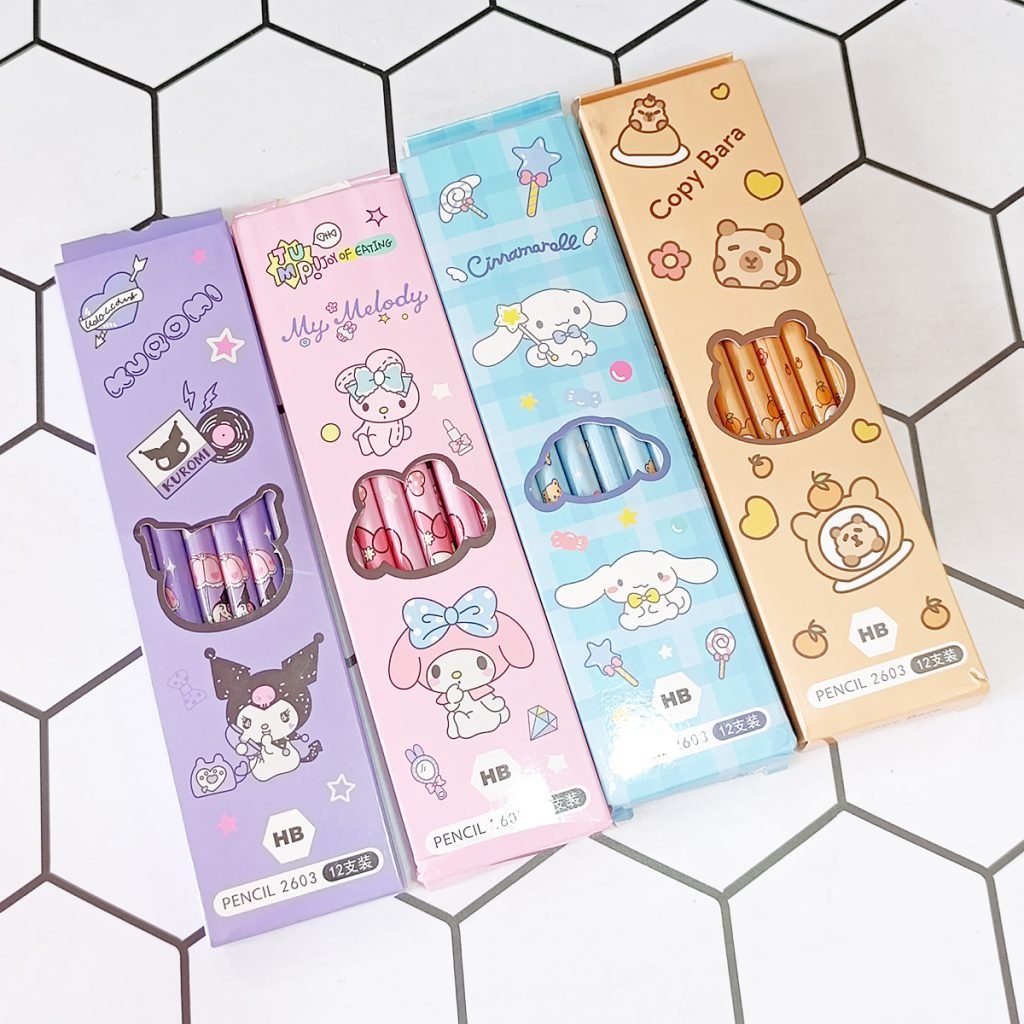 Cajita Lapices Negro X12 , Sanrio