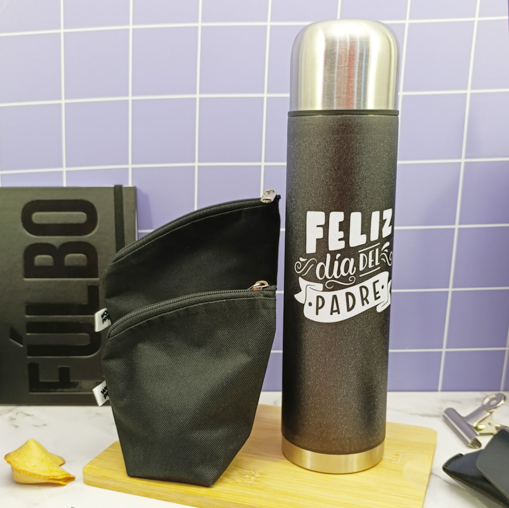 Termo Acero Vinilo + Yerbera y Azucarera Negro - Papá