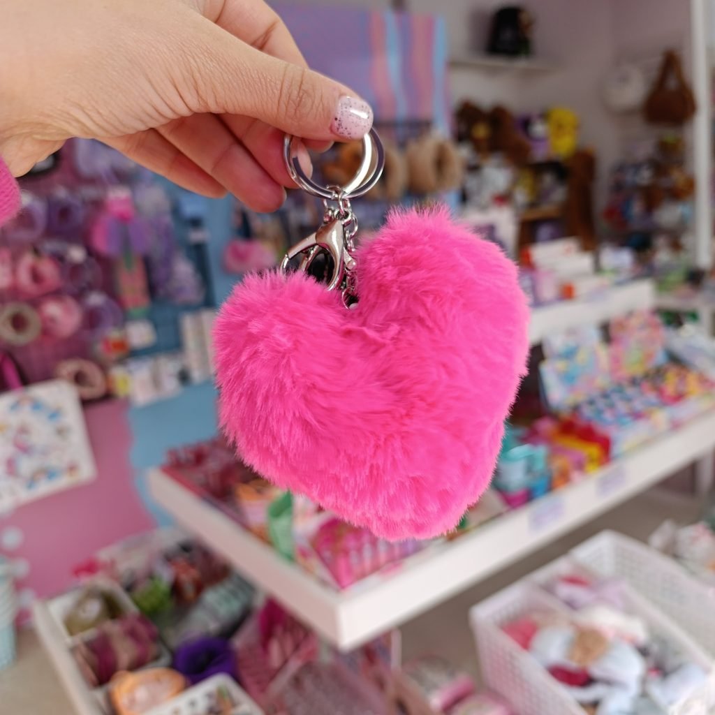 Llavero Pom Pom Y Corazon