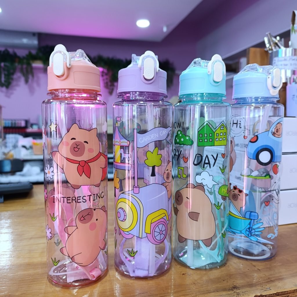 Botella Capybara Con Sorbete Silicona