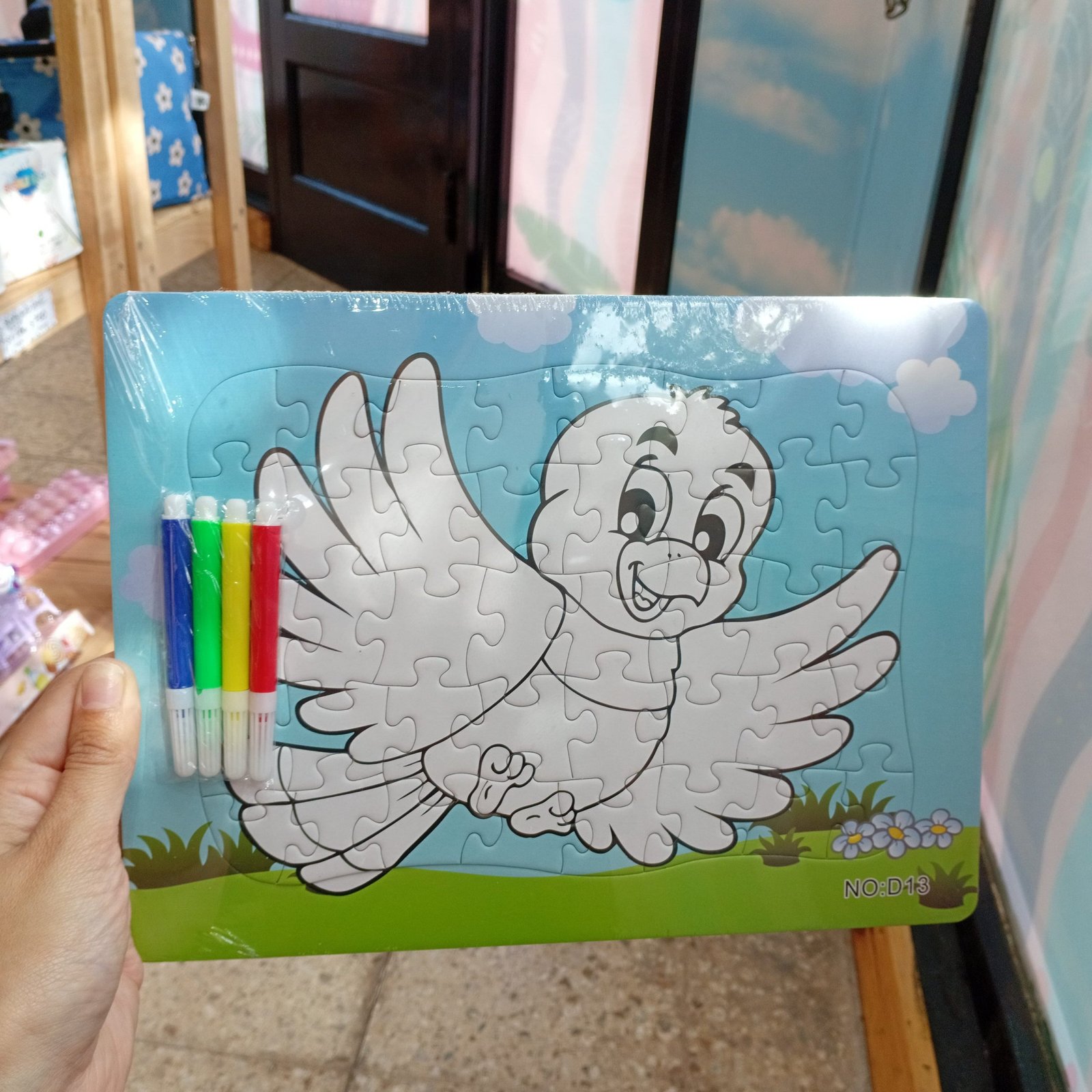 TECHEEL Set De 24 Mini Puzzles Para Pintar De Animales Con 8 Lápices De Colores Y Bolsas De Almacenamiento