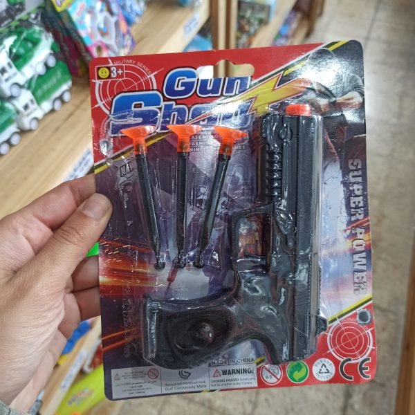 Pistola Gun Con Dardos Negra