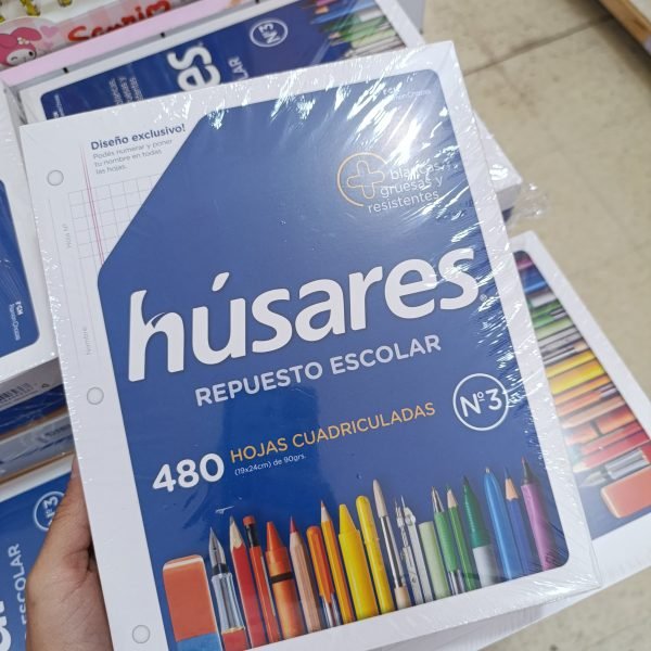 Resma Repuesto n3 Hojas x480 Husares Cuadriculada