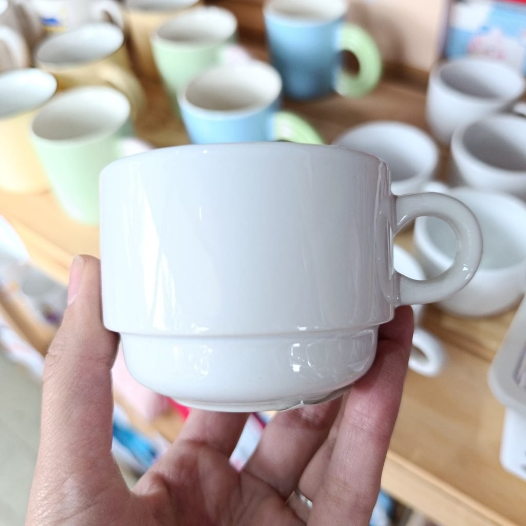 Taza Cafe Ceramica Blanca 8cm