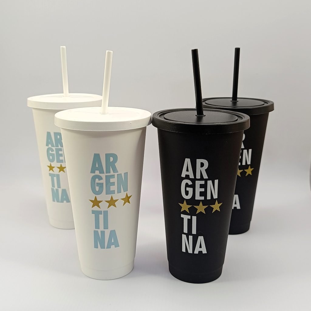 Vaso C/Tapa y Sorbete 750ml Argentina